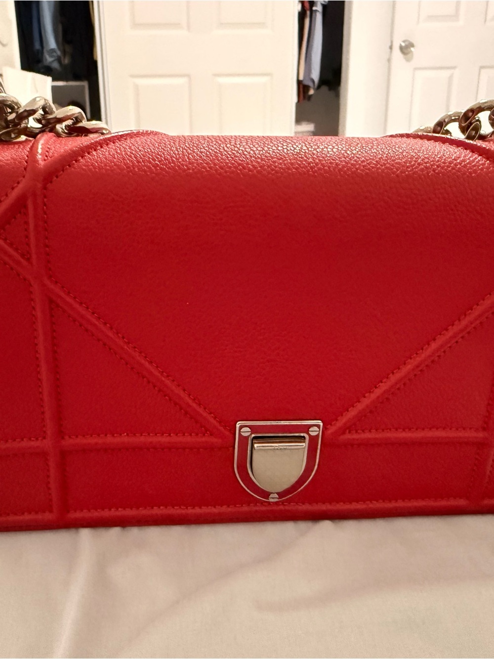 Dior Diorama Red Leather Purse - Picture 11 of 15